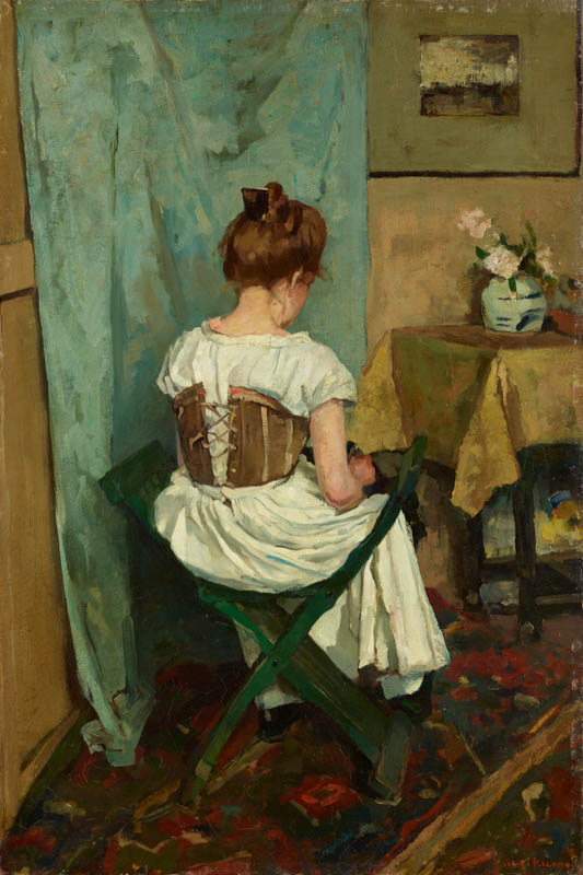 Coba Ritsema - Atelier (zittend meisje), ca. 1900